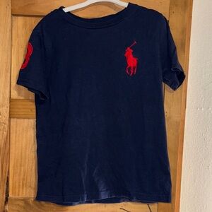 Polo by Ralph Lauren Navy Tee with Red Emblem
